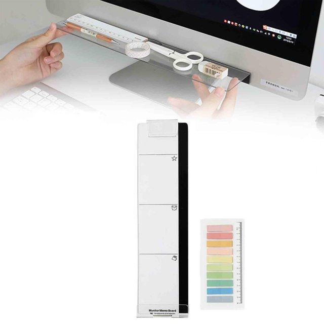 POINTERTECK Computer Sticky Note Holder Office Desk Accessories 1pcs Computer Monitor Memo Board Message Board Supplies for Women Men Sticky Note Holder Home Desktop Decor