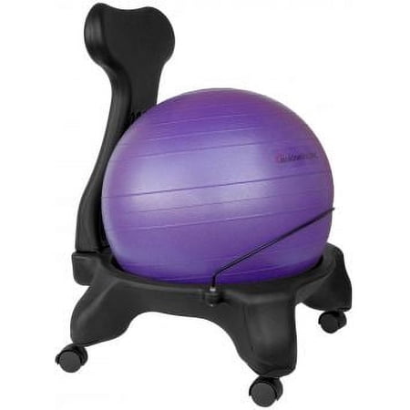 Isokinetics Inc. Balance Exercise Ball Chair - Standard or "Tall Boy" (Exclusive) Frame Height - Choice of Ball Color -
