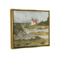 thumbnail image 3 of Stupell Industries Lighthouse Beacon Coastal Shore Landscape Painting Gold Floater Framed Art Print Wall Art, 3 of 6