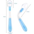 thumbnail image 2 of Paquete de 2 cucharas de entrenamiento para bebés suaves (azul + verde), cuchara de silicona con función flexible, fácil de sostener, cuchara de aprendizaje de autoalimentación perfecta, 2 of 5