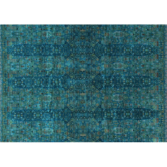 Ahgly Company Indoor Rectangle Oriental Light Blue Modern Area Rugs, 8' x 10'
