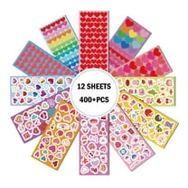 New Valentine's Day Heart Stickers for Kids - 12 Sheets 400  Pcs, Waterproof Cute Cartoon Red Stickers, Perfect for Classroom Rewards, Valentine's Day Gifts & DIY Decor