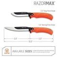 thumbnail image 2 of Outdoor Edge RazorMax Fixed Blade Knife 5" Drop Point 420J2 Satin Blade TPR Overmold Handle Blaze Orange, 2 of 3
