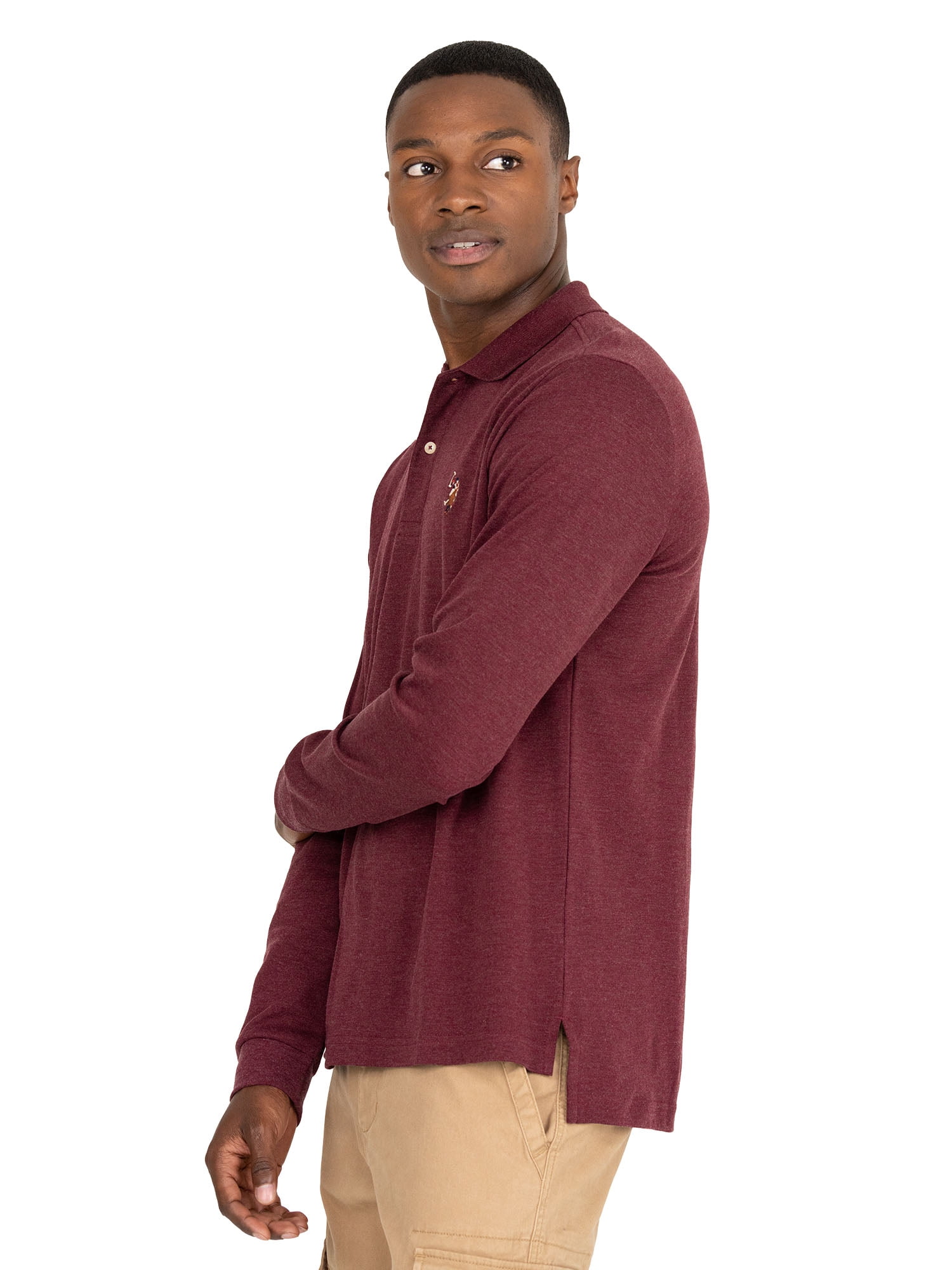U.S. Polo Assn. Men's Long Sleeve Interlock Polo