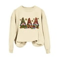 thumbnail image 1 of WEAIXIMIUNG Chandail en Molleton pour Femmes Col Rond Fermeture Éclair Mode de Noël Décontractée Imprimé Bonhomme de Neige Pull à Manches Longues Sans Chapeau, 1 of 6