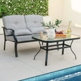 thumbnail image 1 of Costway 2 PCS Patio Furniture Set Outdoor Loveseat Chair Coffee Table Cushioned Seat, 1 of 9