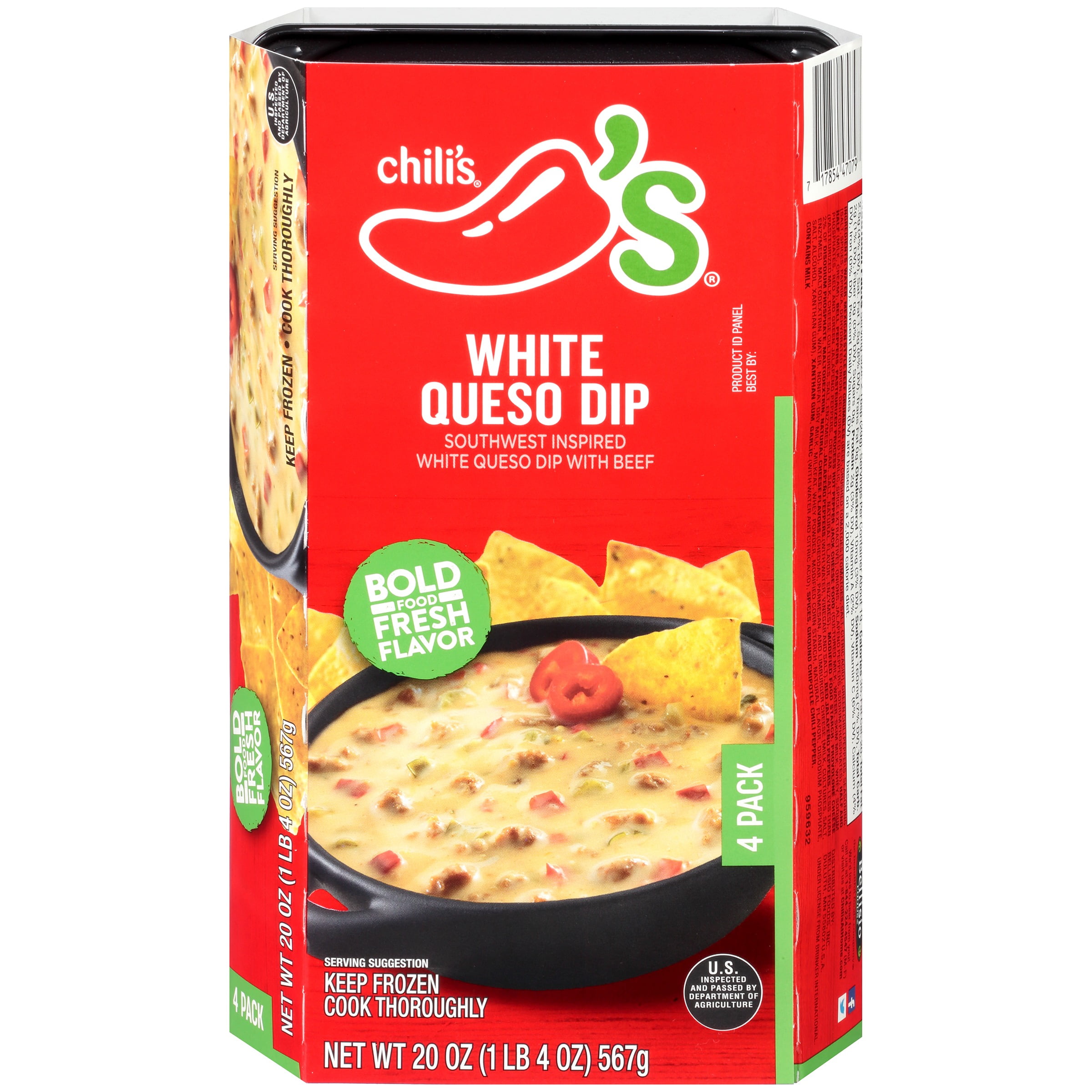 Chili S White Queso Dip 20 Oz Sleeve Walmart Com