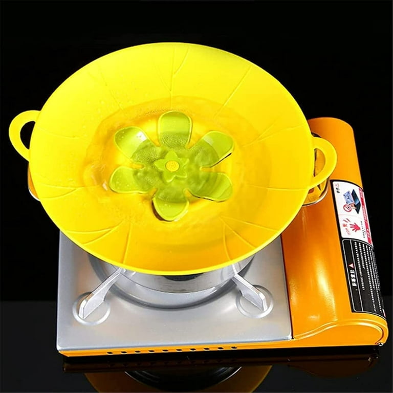 Spill Stopper Lid Cover and Overflow Stopper Lid Cover for Pans and Pots,  Fits Openings 5.5 to 9.5 in Diameter (Green)