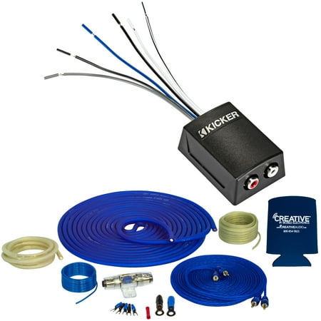 Stinger SS1200XS 4GA 1200W Amplifier Wiring Kit, Kicker 46KISLOC2 2-Channel Line Output Converter With Remote Turn On