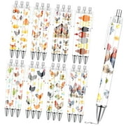 Hyjoy Chicken - 24PCS Cute Roosters Set Retractable Farm Animals Smooth Writing Cartoon Chicken for Office Stationery for Women Teacher