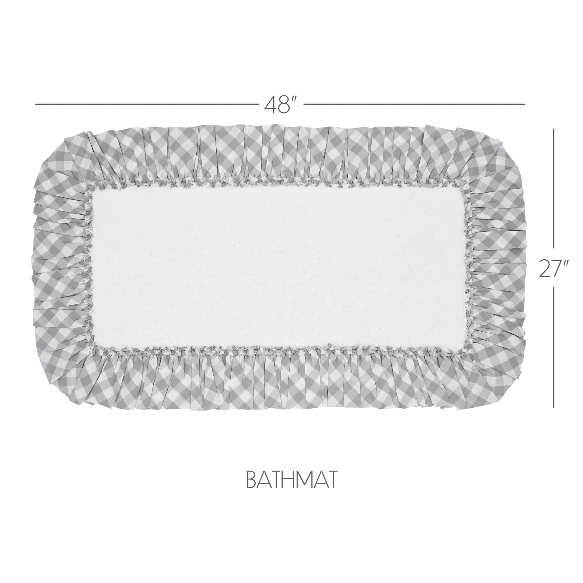 VHC Brands Annie Buffalo Check Bath Mat, Gray, 27x48