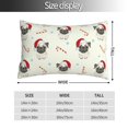 thumbnail image 2 of Honeii Christmas Pug Dog Print Pillow Cases,Plush Throw Pillow Covers,Decorative Pillowcase for Sofa, Couch, Living Room-14"x20", 2 of 6