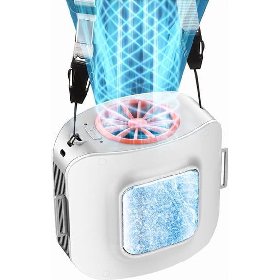 Waist Fan with Cooling Plate, Portable Clip On Fan Wearable Personal Fan with 3 Wind Speeds, 13500RPM Speed, 10000mAh Rechargeable, Mini Neck & Body Fan for Outdoor Camping Travel, Gray