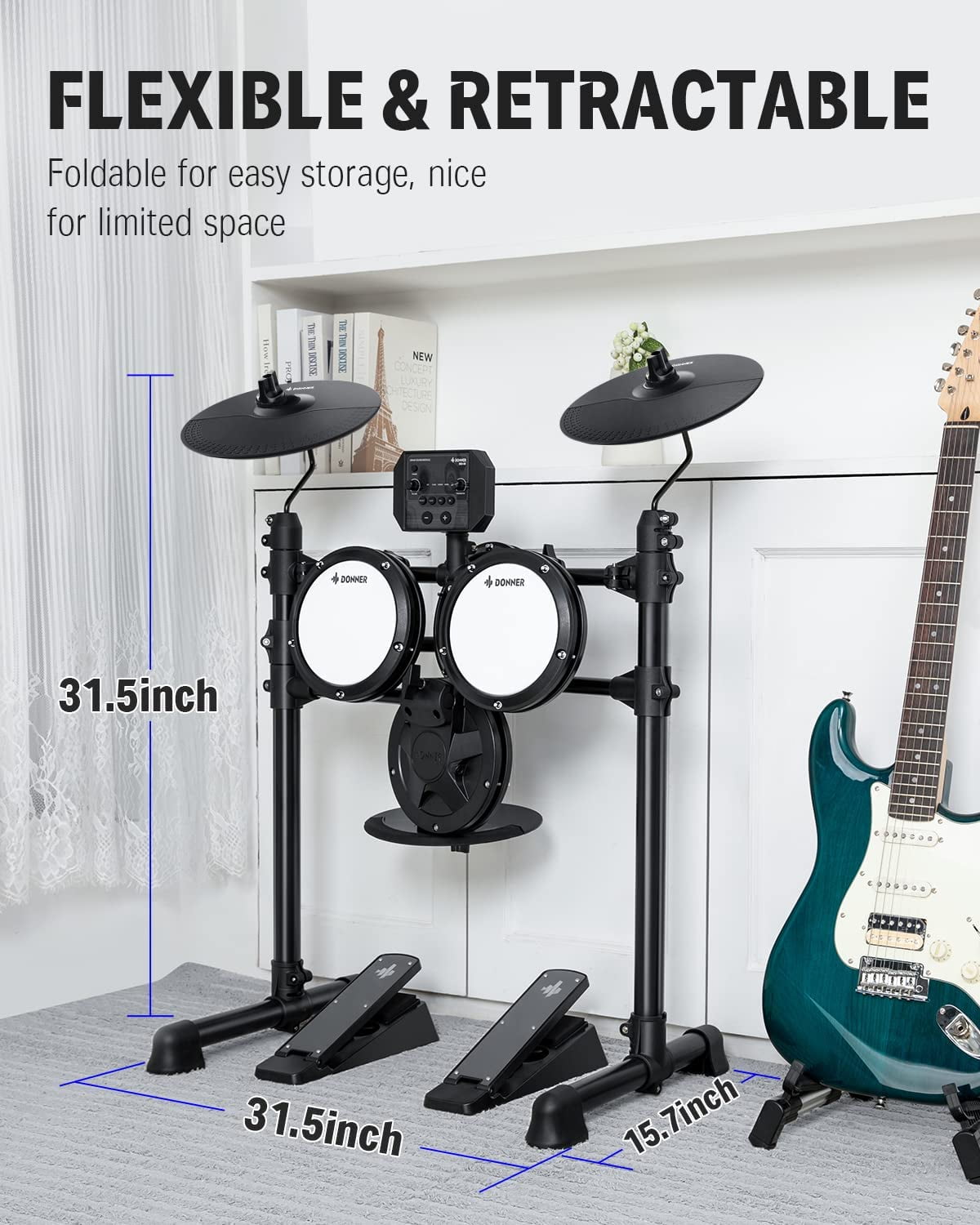 Buy Donner DED80 Electric Drum Set, Electronic Drum Kit for Beginner