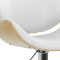 thumbnail image 5 of Simpli Home Marana Bentwood Adjustable Swivel Bar Stool In White Vegan Faux Leather, 5 of 11