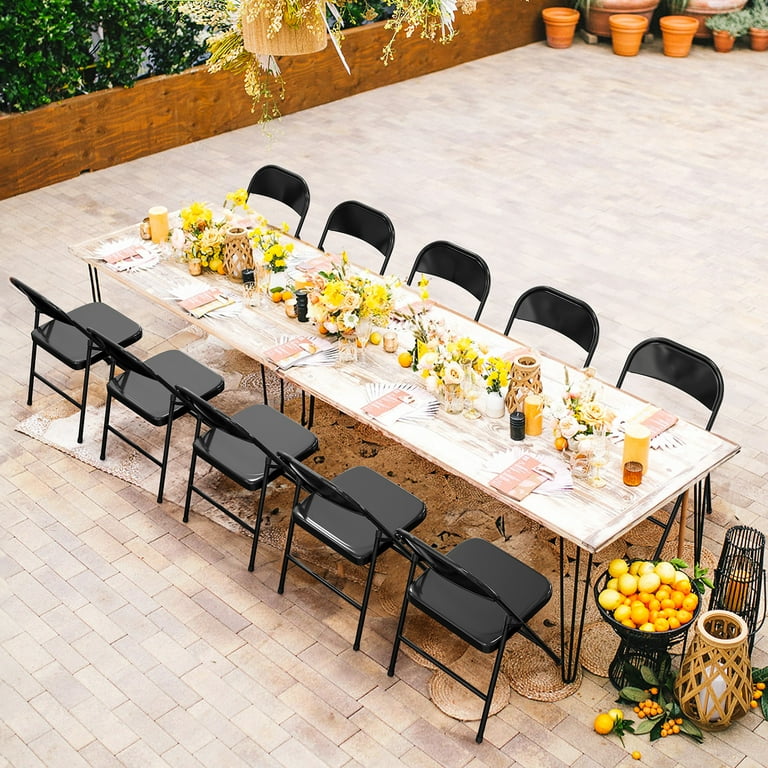 Ktaxon Pack Folding Chairs, Heavy Duty Metal Folding Chair for