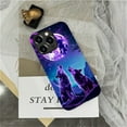 thumbnail image 7 of Punmada Compatible with iPhone 14 Pro Max Matte Case For Girl Boy Full Body Protective Hard Shell Esthetics Pattern Purple Moon Wolf, 7 of 7