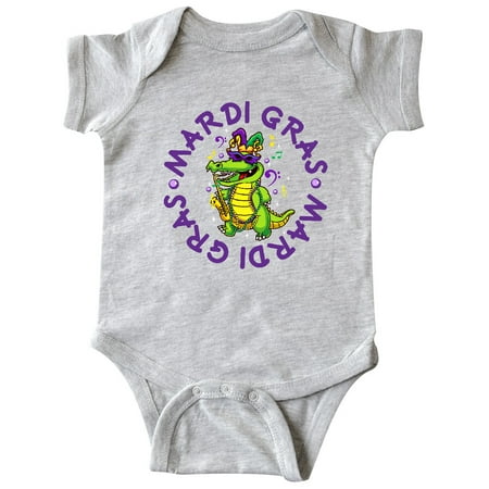 

Inktastic Mardi Gras 2021 Party Alligator Gift Baby Boy or Baby Girl Bodysuit