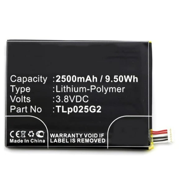 Batteries N Accessories BNA-WB-P8379 Cell Phone Battery - Li-Pol, 3.8V, 2500mAh, Ultra High Capacity Battery - Replacement for Alcatel CAC2580010C2, TLp025G2 Battery