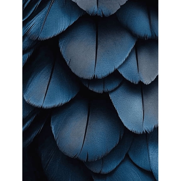 Abstract Blue Feathers Decorative Painting/Canvas Art， Suitable for Living Room， Bedroom， Office， Study Room， Dining Room， Gallery， Hotel， Apartment， and Creative Space Decoration