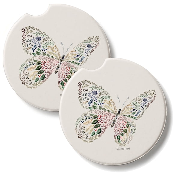 Thirstystone Nature Butterfly 2 Pack Absorbent Car Coasters