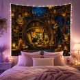 thumbnail image 2 of Gathering Forest Animals With Reading Studying Library, Inspirational Illustration for Art Lovers, Wall Decor, Graduation Gift, Tapestry Wall Hanging for Dorm and Living Room, 2 of 7