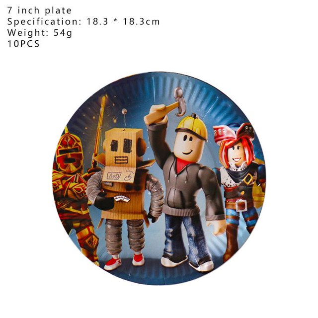 ROBLOX-Decoración de fiesta de cumpleaños, taza, plato, mantel, plato de globo desechable, vajilla, regalo de cumpleaños para niñas, niños