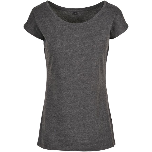 Build Your Brand T-Shirt à Col Grand pour Femmes