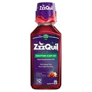 Vicks ZzzQuil Liquid Sleep Aid, Non-Habit Forming, Vanilla Cherry, 12 fl oz