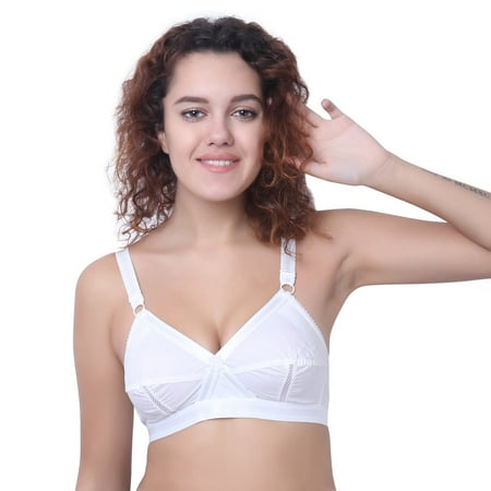 

Women s Full Cup Everyday Plus Size Cotton Bra Comfortable Push Lingerie B C and D Cup Bra White