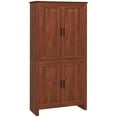 thumbnail image 2 of HOMCOM 64" 4-Door Kitchen Pantry, Freestanding Storage Cabinet with 3 Adjustable Shelves for Kitchen, Dining or Living Room, Brown, 2 of 7