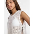 thumbnail image 4 of No Boundaries Cropped Crochet Knit Poncho with Side Ties, Women's, 4 of 6