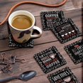 thumbnail image 3 of Inkdotpot Set of 6 Drink Coasters Easy Clean 4-inch SquareCoastersCork Base-Reusable- Coffee Quote, 3 of 8