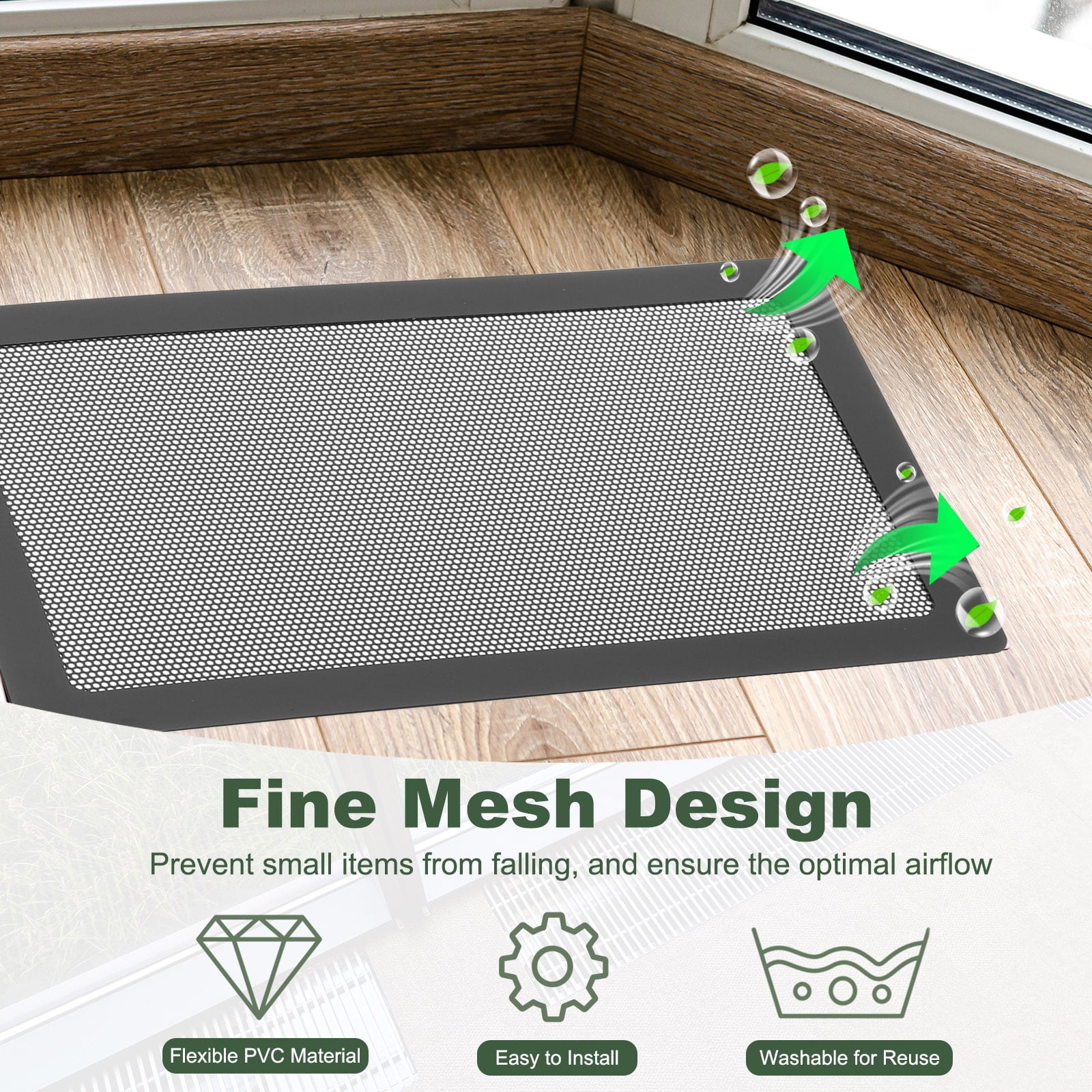 Uxcell 2 Pcs Magnetic Floor Vent Covers for Home Floor and Ceiling (White, 16-Inch x 12-Inch)