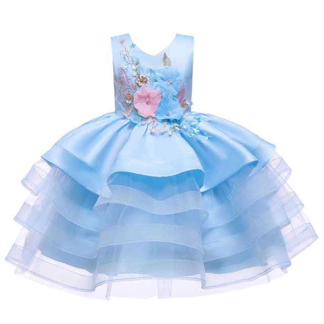 SXcggal One Robe de Fête Patchwork Fleurs pour Bébé Fille Robe Princesse Douce Mignonne Décontractée pour Enfants