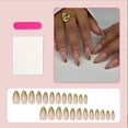 thumbnail image 2 of YTTAL Summer Press on Nails Medium Square Fake Nails Acrylic Nails Glossy Glue on Nails Squoval Artificial Nails French Tip Stick on False Nails 24 pcs, 2 of 16