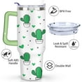thumbnail image 3 of Cactus 40 Oz Tumbler with Handle Lid and Straw, Stainless Steel Double Walled Vacuum Insulated Cup, Cute Anniversary Wedding Birthday Gifts Tumbler for Women Men Friends Outdoor Indoor, 3 of 7