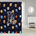 thumbnail image 2 of Manfei Cool Astronaut Letter P Shower Curtain 72Wx78L,Celestial Cosmic Stars Bath Curtain,Dark Blue, 2 of 5