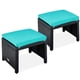 thumbnail image 1 of Conjunto de 2 Otomanas de Mimbre Mejor Opción Productos Negro/Verde Azulado, 1 of 8