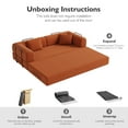 thumbnail image 4 of Soft corduroy 5-in-1 sofa bed, 79 inch boneless sofa with fixed frame, foldable modular sofa bed, suitable for small spaces, apartments, living rooms, 4 of 9