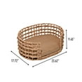 thumbnail image 4 of THE LICKER STORE Gigi 24" x 18" Modern Bohemian Handwoven Hyacinth Open-Weave Oval Pet Bed with Machine-Washable Cushion, Natural, DBD4000A, 4 of 8