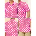 thumbnail image 6 of MODA NOVA Big & Tall Men's Summer Polka Dots Print Hawaiian Button Down Shirt Pink 2XLT, 6 of 6