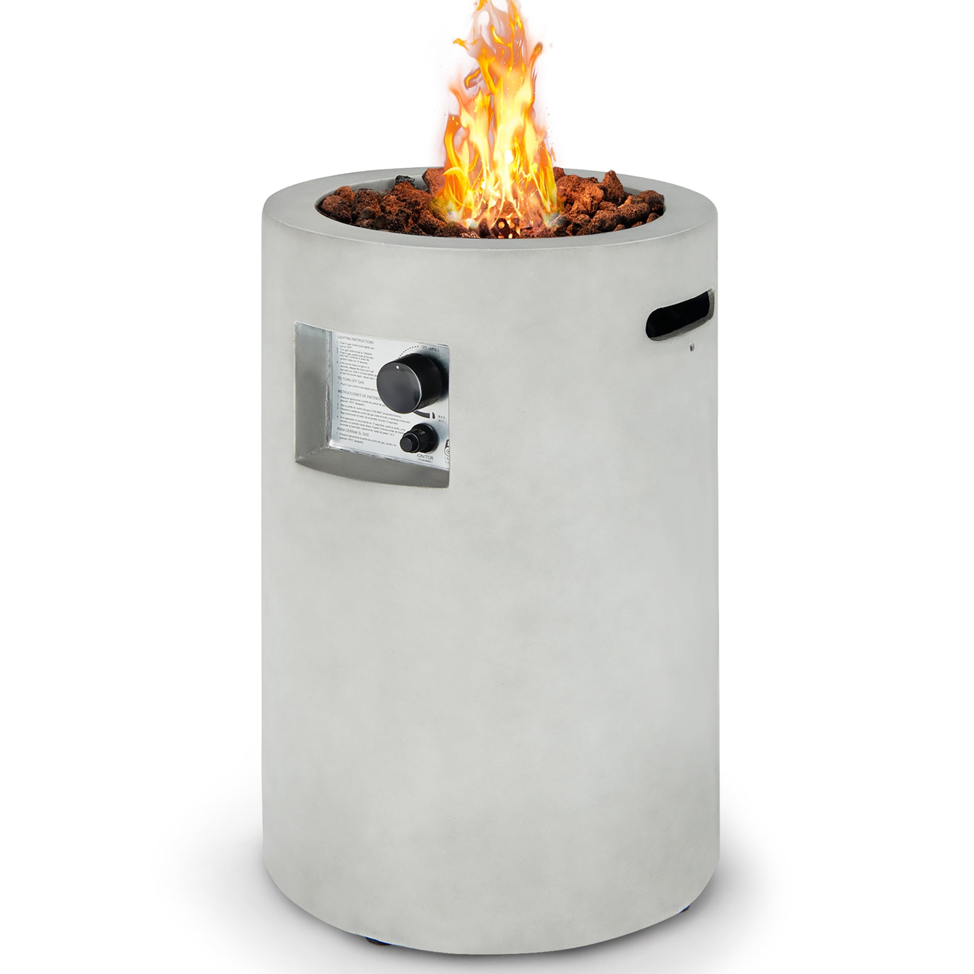 grey propane fire pit