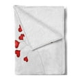 thumbnail image 2 of Birthday Party Soft Flannel Fleece Throw Blanket, Ladybug Wings Flower Inspired Heart Shaped Celebration Balloons, Cozy Plush for Indoor and Outdoor Use, 50" x 60", White Black and Red, by Ambesonne, 2 of 5