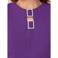 thumbnail image 5 of INSPIRE CHIC Women's Formal Sheath Dress Puff Sleeve Keyhole Round Neck Midi Pencil Dresses XL Purple, 5 of 6