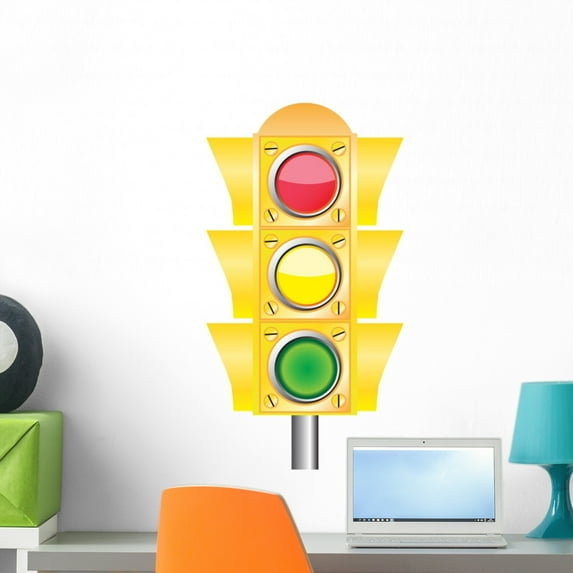 Vector Traffic Light Green Wall Decal by Wallmonkeys Peel and Stick Graphic (24 in H x 13 in W) WM101668