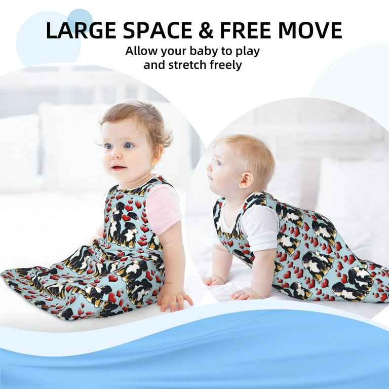 Baby Wearable Blanket 0 24 Months Bernese Mountain Dog Puppies And Hearts Sleeveless Summer Baby Sleeping Bag With Adjustable Length And 2 Way Zipper Walmart