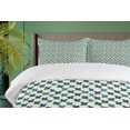 thumbnail image 4 of Ambesonne Geometric Duvet Cover Sets, Grunge Brushed X Shapes, 2-Queen, Cream and Dark Teal, 4 of 7