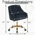 thumbnail image 4 of MOJAY Velvet Office Swivel Chair, Vanity Chair, Fabric Desk Chair, Pretty Fancy Chair, Gold Office Chair for Girls, 360Swivel Height Adjustable Reception Chair (Black), 4 of 7