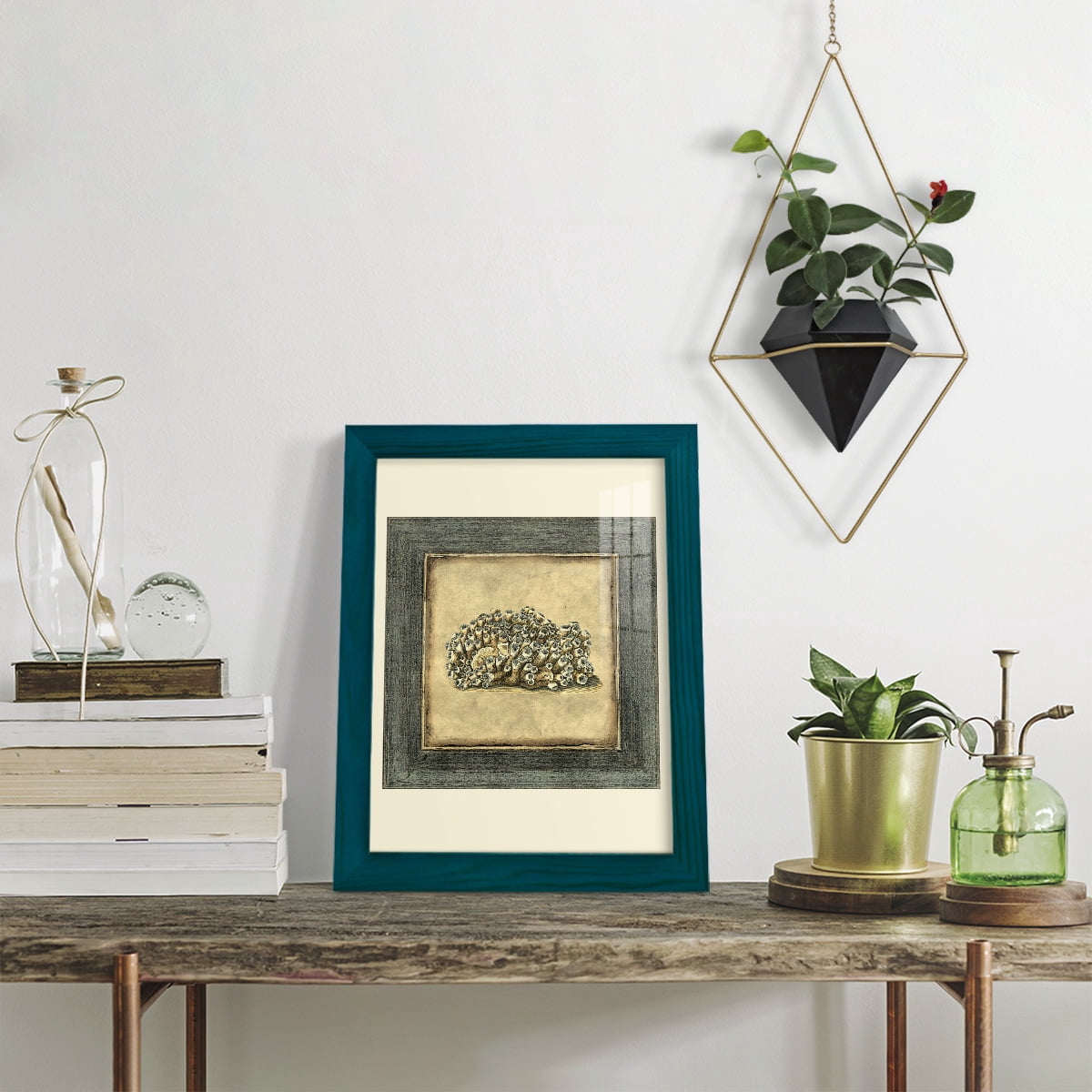 Mini Exotic Coral I (U) - Framed Print w/glass - Ocean Blue